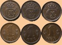1 øre 1913, 1915 og 1916 i kv. 01