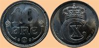10 øre 1919 i kv. 0 - flot, præget med nye stempler