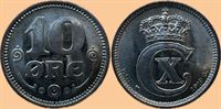 10 øre 1919 i kv. 0 - flot, præget med nye stempler