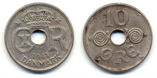 Færøerne: 10 øre 1941 i kv. (1+ - 01)
