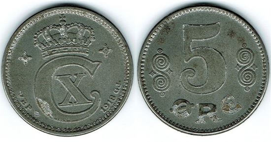 5 øre 1918  i kv. (01) - blanketskade