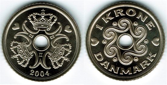 1 kr. 2004 i kv. M - pragteksemplar