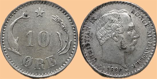 10 øre 1886 i kv. 1+ - 01