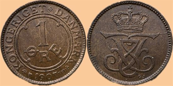 1 øre 1907 i kv. 0