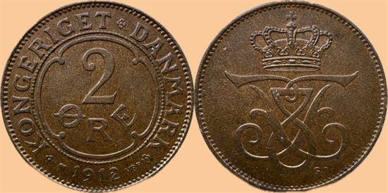 2 øre 1912 i kv. 0
