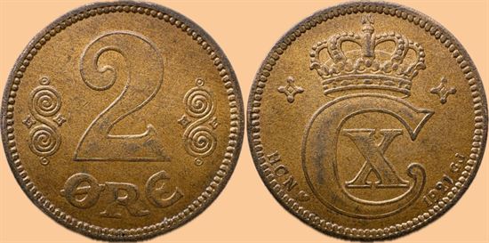 2 øre 1921 i kv. 01