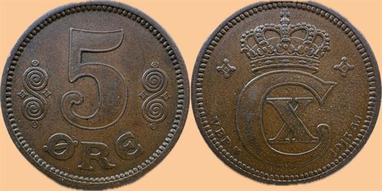 5 øre 1913 i kv. 1++