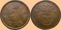 5 øre 1914 i kv. (0) - lidt minipletter på forsiden
