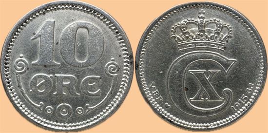 10 øre 1915 i kv. 0
