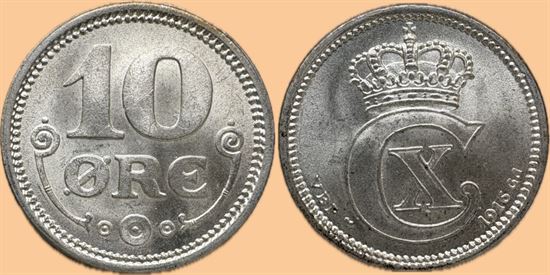 10 øre 1916 i kv. 0