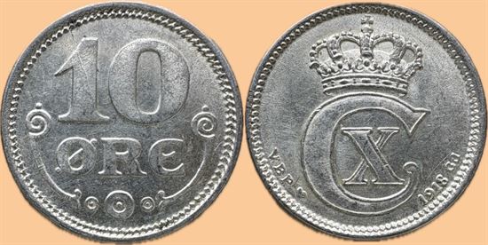 10 øre 1918 i kv. 01