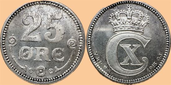25 øre 1915 i kv. 0 - M 