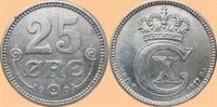 25 øre 1917 i kv. 01 - pænt velpræget eksemplar