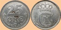 25 øre 1918 i kv. (0) - lidt plettet/patina på forsiden