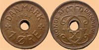 1 øre 1928 i kv. 0 - miniplet ved K