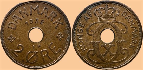 2 øre 1932 i kv. 01 - 0
