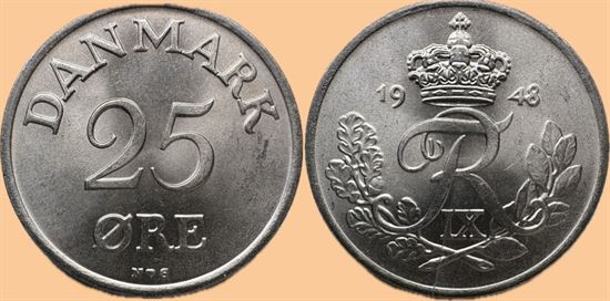 25 øre 1948 i kv. 0