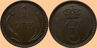 1 øre 1897 i kv. 01 - variant, hvor stempel er rettet fra 94 til 97