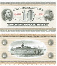 Seddel: 10 kr. 1967 K6671B i kv. 01 - 0