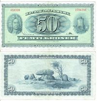 Seddel: 50 kr. 1963 A5633B i kv. 1 - 1+