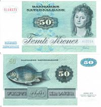 Seddel: 50 kr. 1972 A1721A i kv. 01 - 0