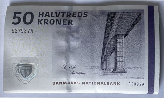 Seddel: 50 kr. 2009 A2092 i kv. 0 19 stk. fortløbende nr.