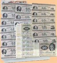 Seddel: 10 kr., 20 kr., 100 kr. i alt 24 sedler med pålydende 340 kr.